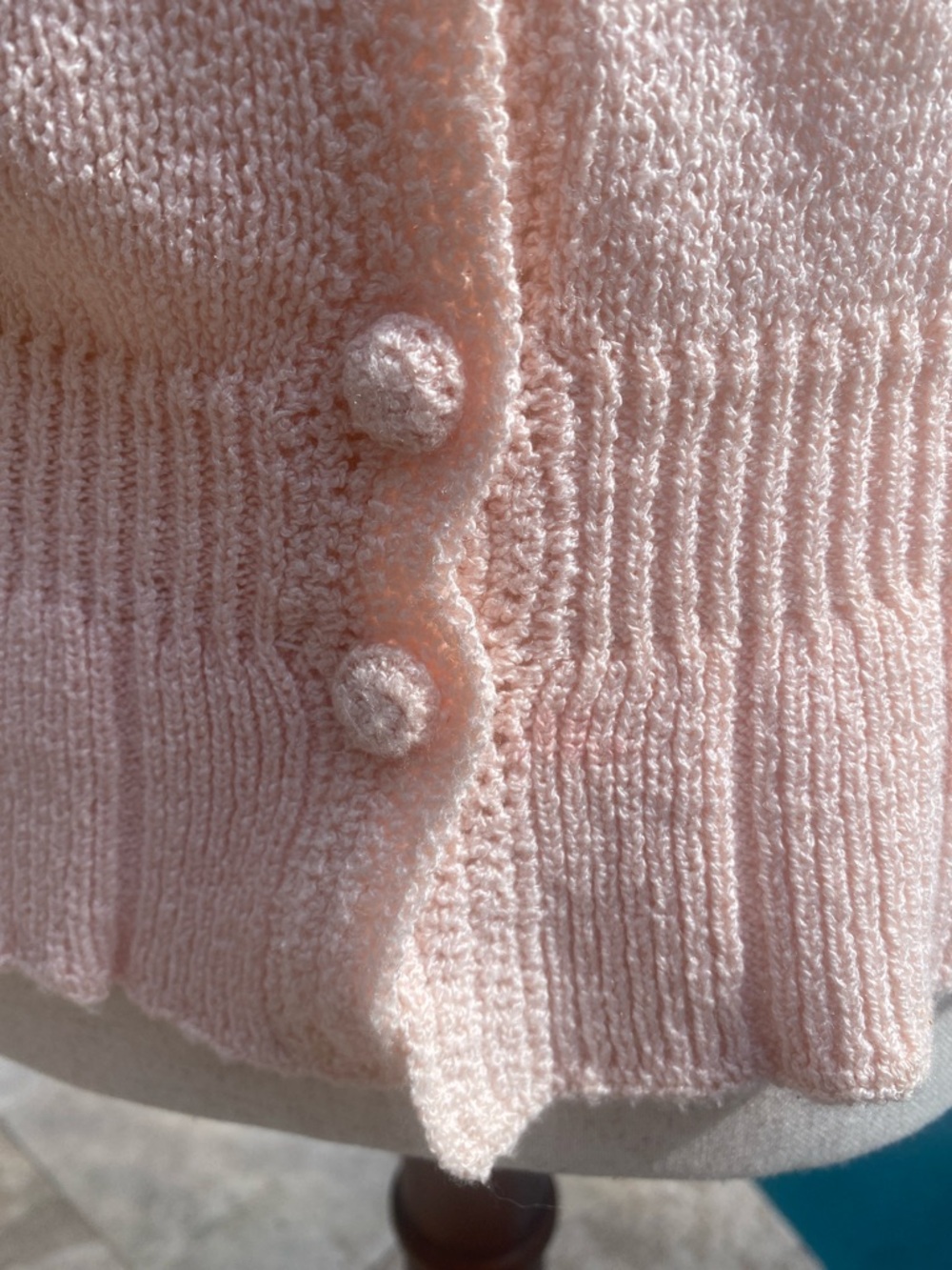 Vintage Pink Embroidered Button-Up Sweater Cardigan - Picture 11 of 11